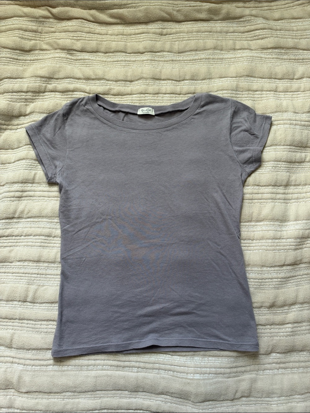Brandy Melville Short Sleeve Crew Tee - Light Gray